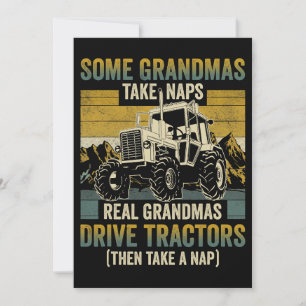 Invitation Tracteur Grandma Farm Dons Real Grandmas Drive Tra