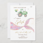 Invitation Tracteur Mermaid Thème conjoint Anniversaire Invit (Devant)