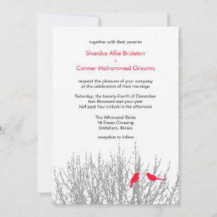 Invitation Tracteur Red Winter thème Mariage Modèle