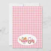 Invitation Tracteur rose Citrouille Et Animaux De Ferme 1er A (Dos)