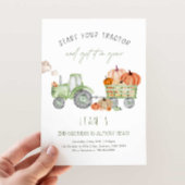 Invitation Tracteur vert et fête d'anniversaire Citrouille