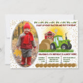 Invitation Tracteur vert 🚜 ferme grange Anniversaire Photo (Devant)
