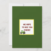 Invitation Tracteur Vert | Fête d'anniversaire sur le thème d (Dos)