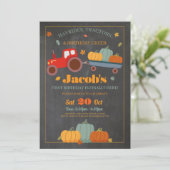 Invitation Tracteurs Citrouilles Anniversaire 1er Chalk d'aut (Debout devant)