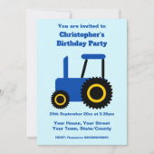 Invitation Tractor Design Personalised Birthday Party (Devant)