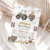 Invitation Tractor Farm Boy 3e fête d'anniversaire