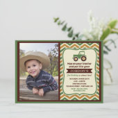 Invitation Tractor Farmhouse Boy Fête d'anniversaire (Debout devant)