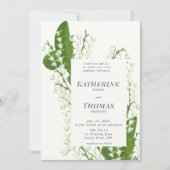Invitation Tradition moderne Cadre floral Lily Valley Mariage (Devant)