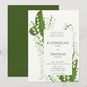 Invitation Tradition moderne Cadre floral Lily Valley Mariage