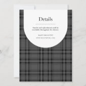 Invitation Tradition Tartan noir et blanc monochrome (Dos)