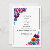Invitation Traditional Colorful Folk Vibrant Pattern Wedding (Devant)