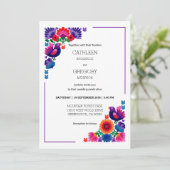 Invitation Traditional Colorful Folk Vibrant Pattern Wedding (Debout devant)