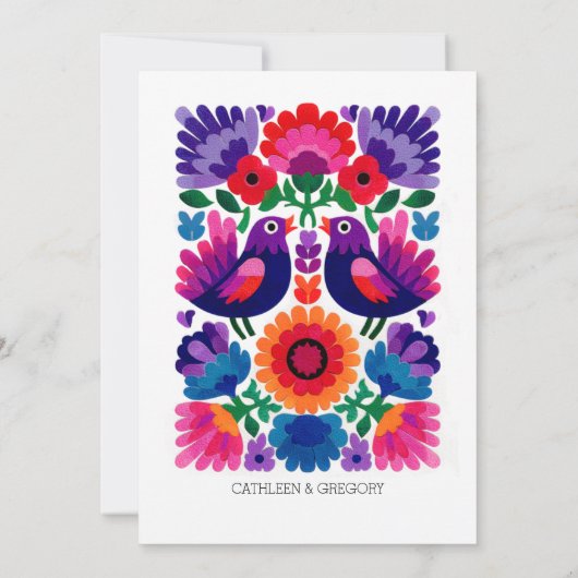 Invitation Traditional Colorful Folk Vibrant Pattern Wedding (Dos)