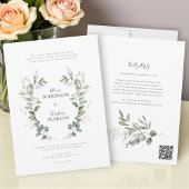 Invitation Traditional eucalptus Greenery Wedding QR Code