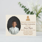 Invitation Traditional First Holy Communion Photo (Debout devant)