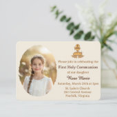 Invitation Traditional First Holy Communion Photo (Debout devant)