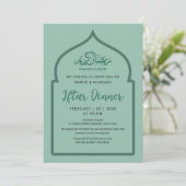 Invitation Traditional Green Mosque Arch Iftar Dinner (Debout devant)
