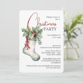 Invitation Traditional Holiday Stocking CHRISTMAS PARTY (Debout devant)