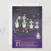 Invitation Traditional Mardi Gras symbolism with a goose  (Devant)
