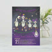 Invitation Traditional Mardi Gras symbolism with a goose  (Debout devant)