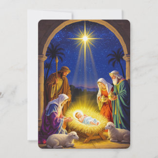 Invitation Traditional Nativity Holy Family