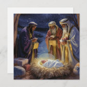 Invitation Traditional Three Wise Men Nativity (Devant / Derrière)