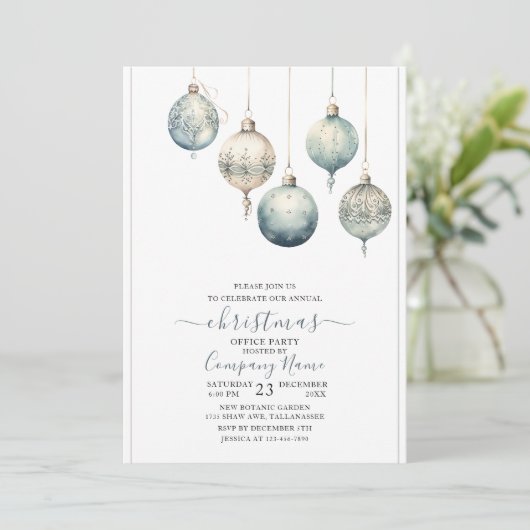 Invitation Traditionnel Noël rustique aquarelle Joyeux Noël (Debout devant)