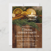 Invitation traditionnel rustique du dîner de Noël (Devant)