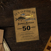 Invitation Traditionnel Rustique Pêche | 50e Anniversaire