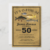 Invitation Traditionnel Rustique Pêche | 50e Anniversaire (Devant)