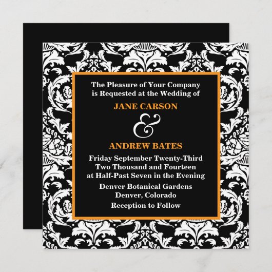 Invitation traditionnelle à Damas (Devant / Derrière)