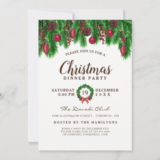 Invitation traditionnelle à la fête de Noël (Devant)