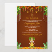 Invitation traditionnelle à la Pooja de Satyanaray (Devant / Derrière)