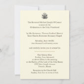 Invitation traditionnelle à l'ordination d'un prêt (Dos)