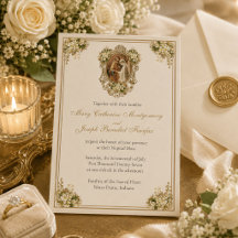 Invitation traditionnelle catholique de mariage po