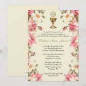 Invitation Traditionnelle Catholique Florale Première Sainte (Devant / Derrière)