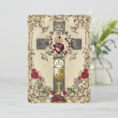 Invitation traditionnelle catholique vintage pour  (Debout devant)