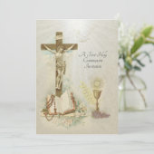 Invitation traditionnelle catholique vintage pour (Debout devant)