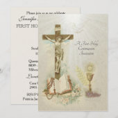 Invitation traditionnelle catholique vintage pour (Devant / Derrière)