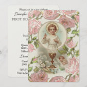 Invitation traditionnelle catholique vintage pour  (Devant / Derrière)