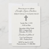 Invitation traditionnelle catholique vintage pour  (Dos)