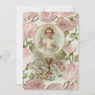 Invitation traditionnelle catholique vintage pour