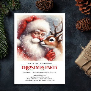 Invitation traditionnelle de fête de Noël de Santa