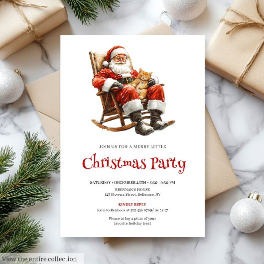 Invitation traditionnelle de fête de Noël de Santa