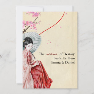 Invitation traditionnelle de mariage sur le thème
