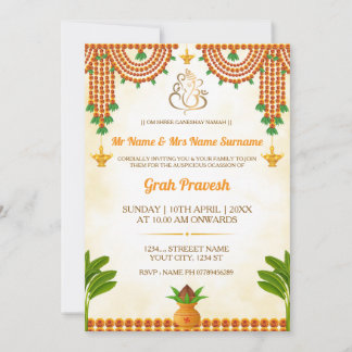Invitation traditionnelle de pendaison de crémaill