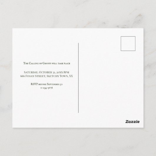 invitation traditionnelle Halloween (Dos)