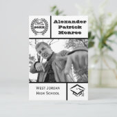 Invitation traditionnelle noire et blanche-3x5Grad (Debout devant)