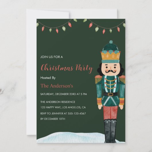 Invitation traditionnelle Nutcracker Christmas Par (Devant)
