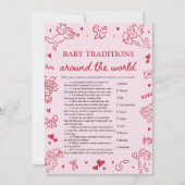 Invitation Traditions de bébé de la Saint-Valentin autour du (Devant)